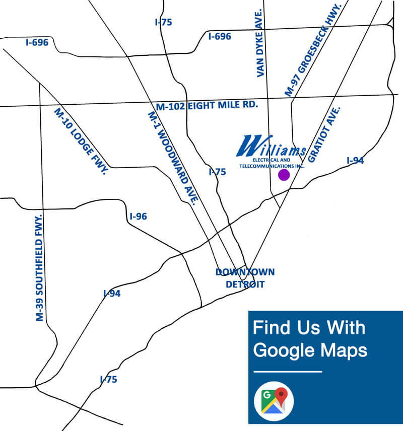 Map to Williams Electrical Company